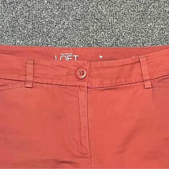 Loft Original Crop Pants Womens Size 10P Salmon Stretch Beach Preppy - Picture 4 of 10
